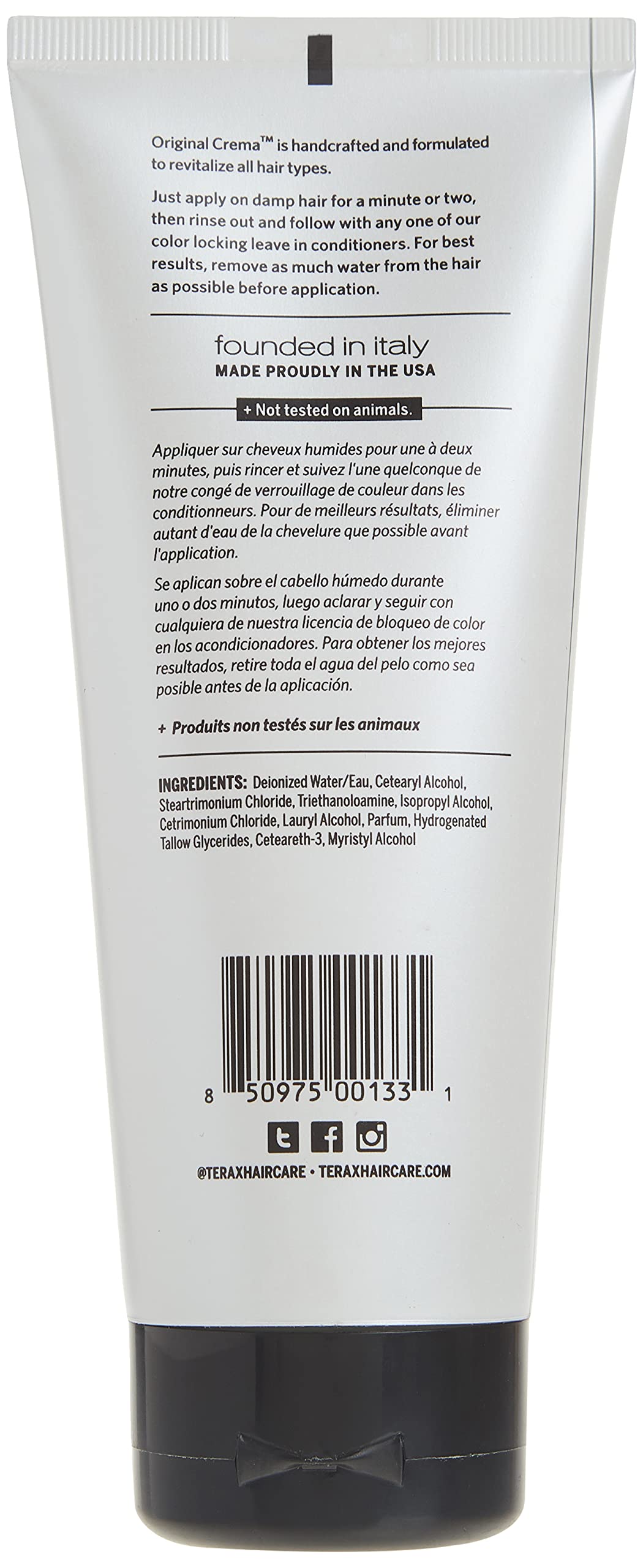 Terax Crème Original: texture crème riche pour nourrir les cheveux.