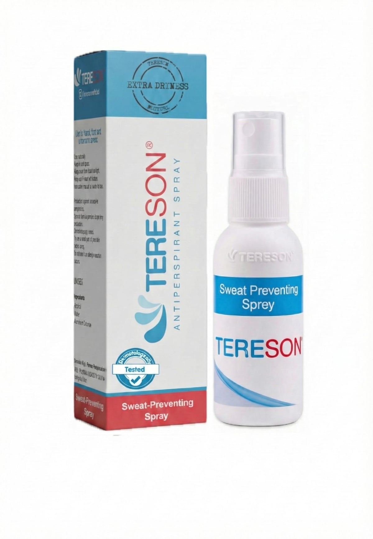 Tereson Strength – bouteille du spray, réduction potentielle de transpiration, usage quotidien.