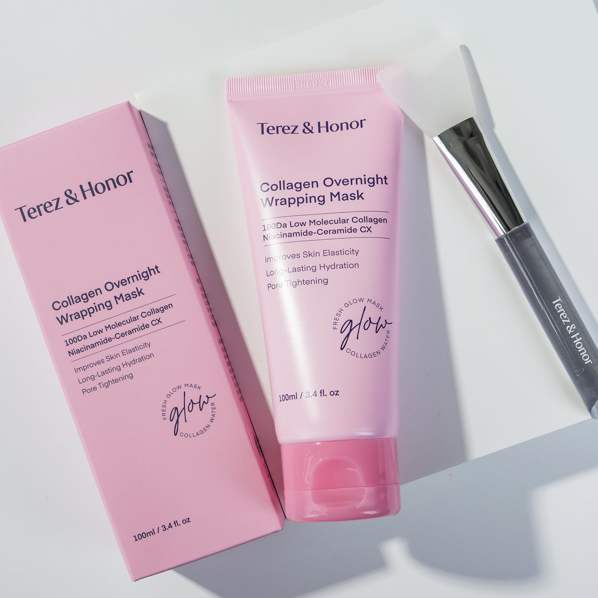 TEREZ & HONOR Collagen Night Wrap Mask results in firmer skin.