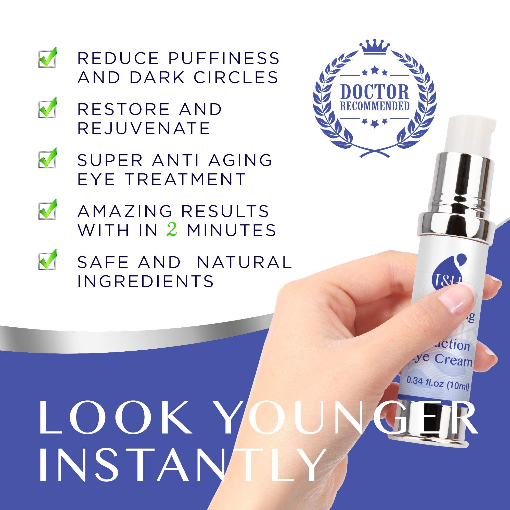 TEREZ & HONOR eye-cream texture on fingertip shows silky, fast-absorbing formula.