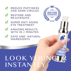 TEREZ & HONOR eye-cream texture on fingertip shows silky, fast-absorbing formula.
