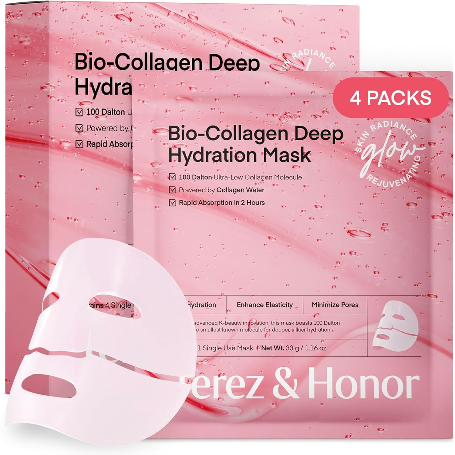 Masque TEREZ & HONOR hydrogel au collagène 100 Da pour peau plus ferme et élastique