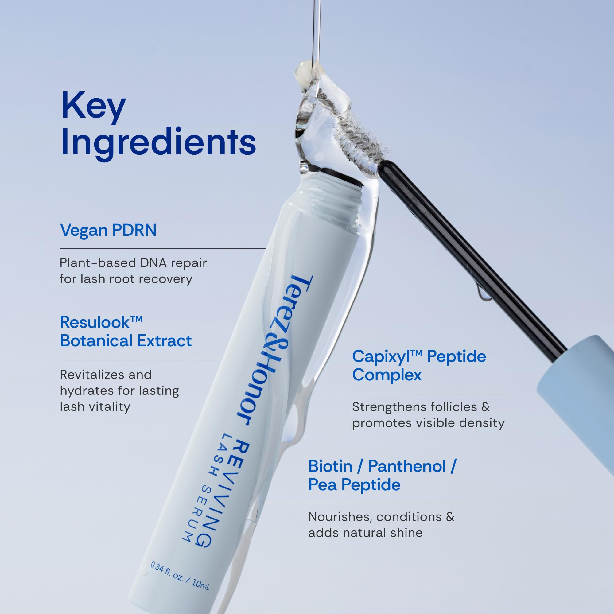 Texture non grasse du Reviving Lash Serum pour absorption légère