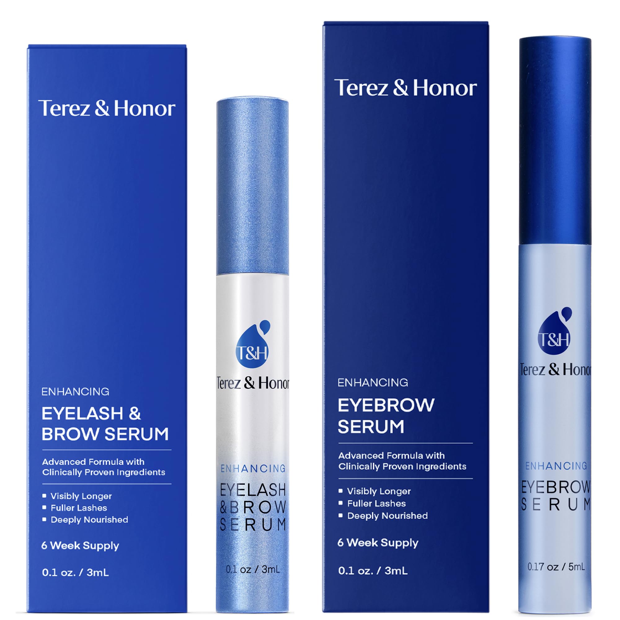 TEREZ & HONOR sérum cils bouteille : soin naturel pour cils plus longs et plus denses