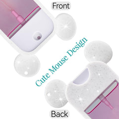 TERPINK étui silicone souris paillettes blanc violet: style unique et portable