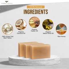 Terra Lotus bouteille huile ricin biologique – soin hydratant pour cheveux et peau.