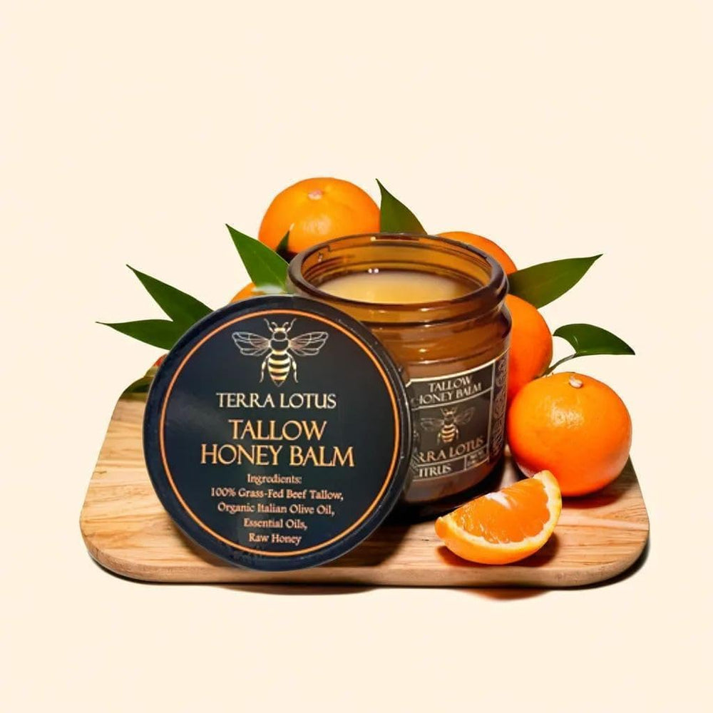 Terra Lotus balm being massaged into hands for daily moisturization