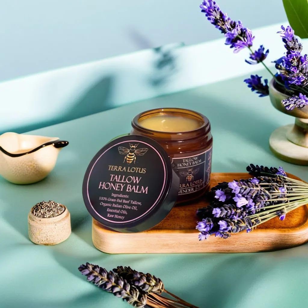Terra Lotus unscented balm setup in simple, clean display.