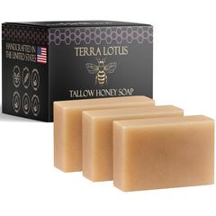 Terra Lotus savon tallow lavande – barre nourrissante pour visage et corps, hydratation douce.