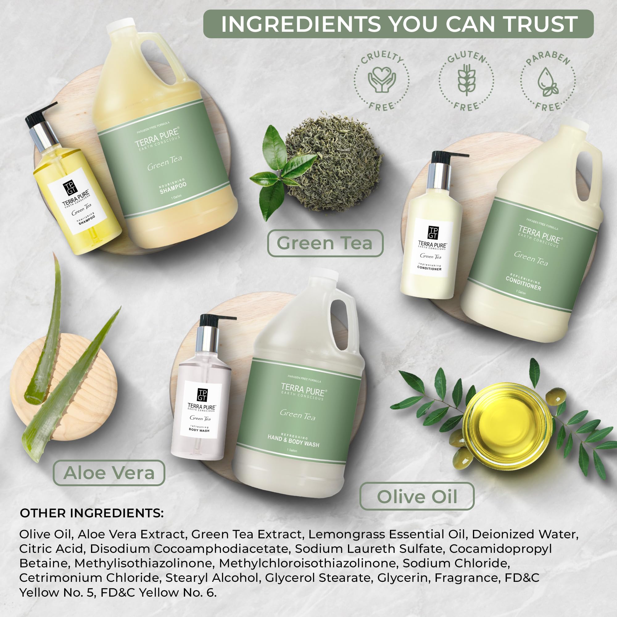 Terra Pure ensemble bouteilles-pompe, accessoire hôtelier réutilisable et élégant