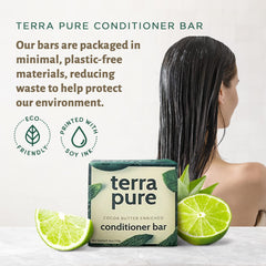 Terra Pure Conditionneur Bar douceur naturelle adaptée à tous types de cheveux.