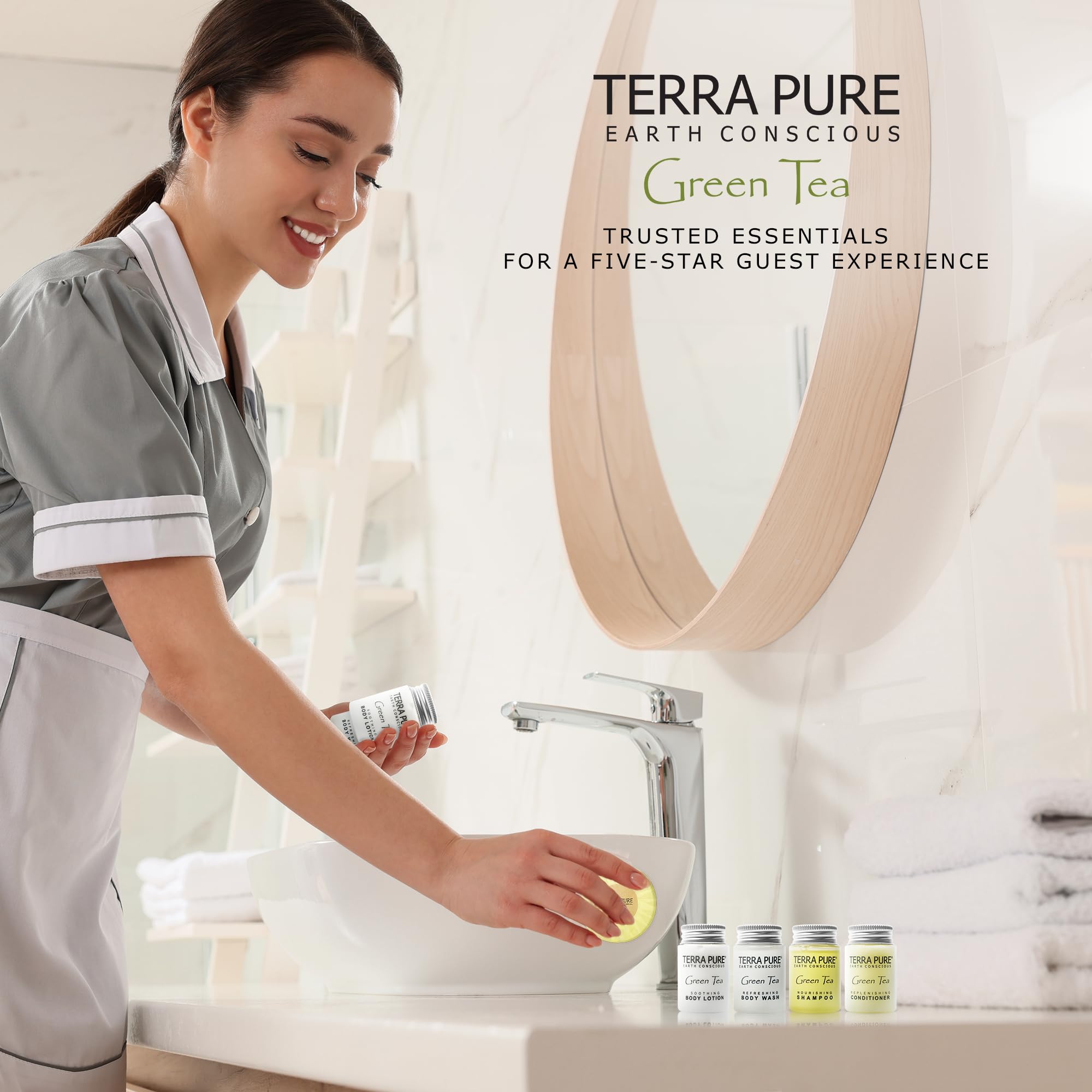 Terra Pure Ensemble Amenites Hotel 300 Pieces – kit hôtelier prêt à l’emploi