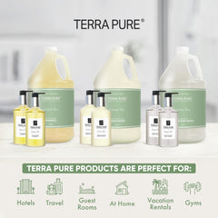 Terra Pure bouteille-pompe après-shampooing en gallon, soin capillaire haut de gamme