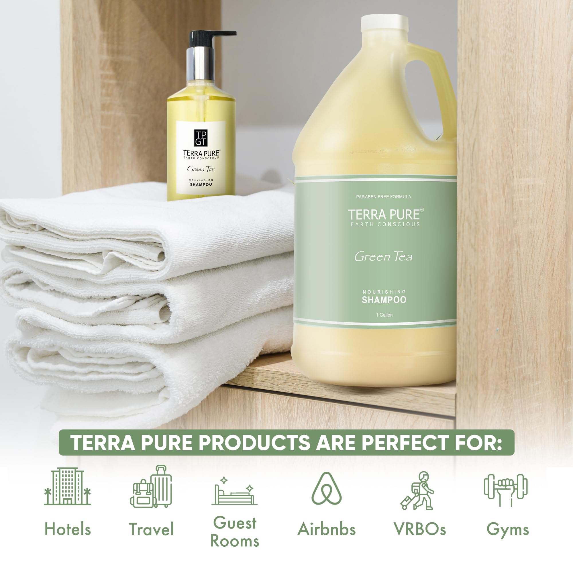 Terra Pure Shampoing Hôtel refil-distributeur mural pratique