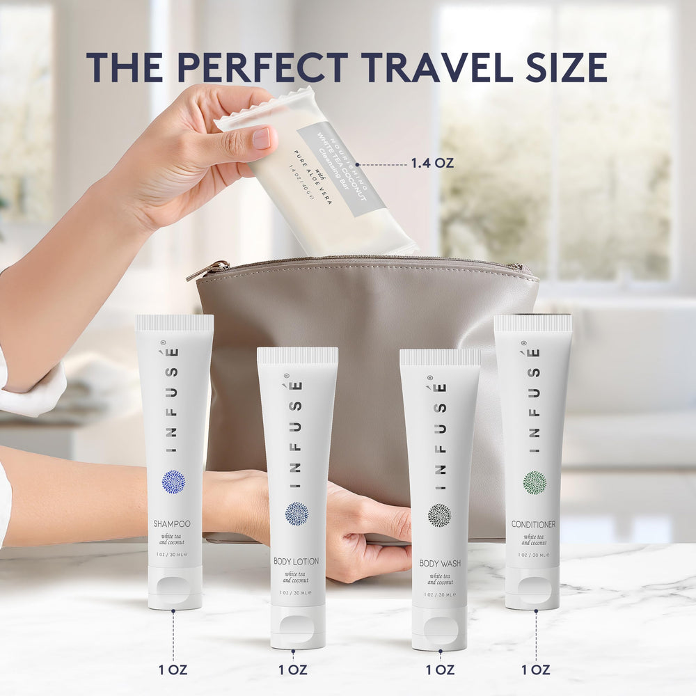 Gel douche Terra Pure Infuse en bouteille, parfum thé blanc et coco rafraîchissant