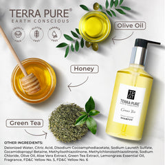 Shampoing Terra Pure, aloe vera, ingrédients naturels pour la routine client.