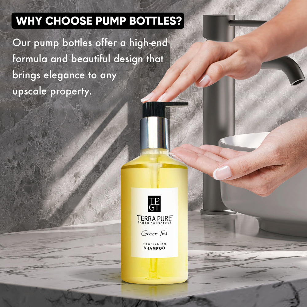 Shampoing Terra Pure, base végétale, formule sans parabènes.