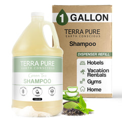Terra Pure Shampoing Hôtel, bouteille 1 gal, réapprovisionnement facile pour distributeurs