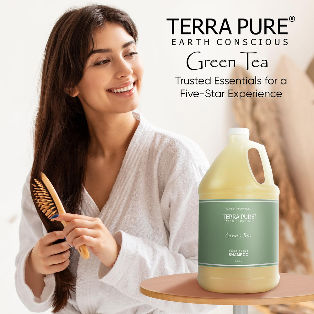 Terra Pure Shampoing Hôtel, utilisation simple dans distributeurs muraux