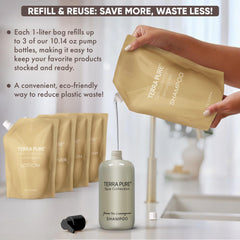 Terra Pure Spa bouteille-remplissage emballage éco-responsable réduit l'impact environnemental