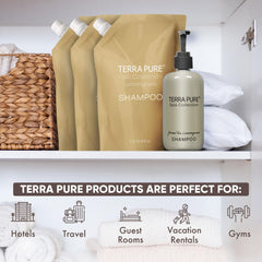 Terra Pure Spa sachet-remplissage distributeur mural facilite le réapprovisionnement rapide