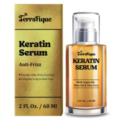 TERRAFIQUE Keratine Sérum anti-frizz en bouteille, démêlage facile
