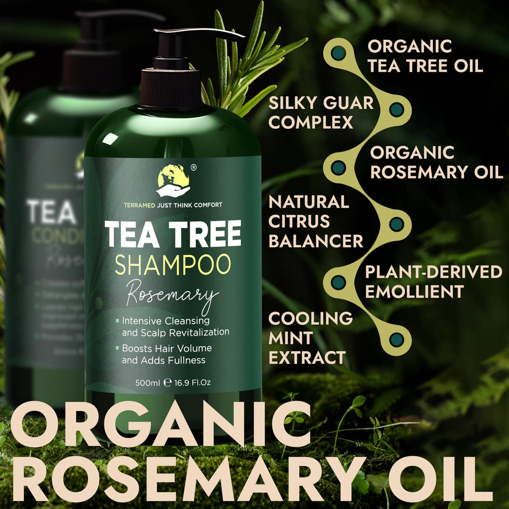Ingrédients clés romarin arbre-a-the pour une routine hydratante