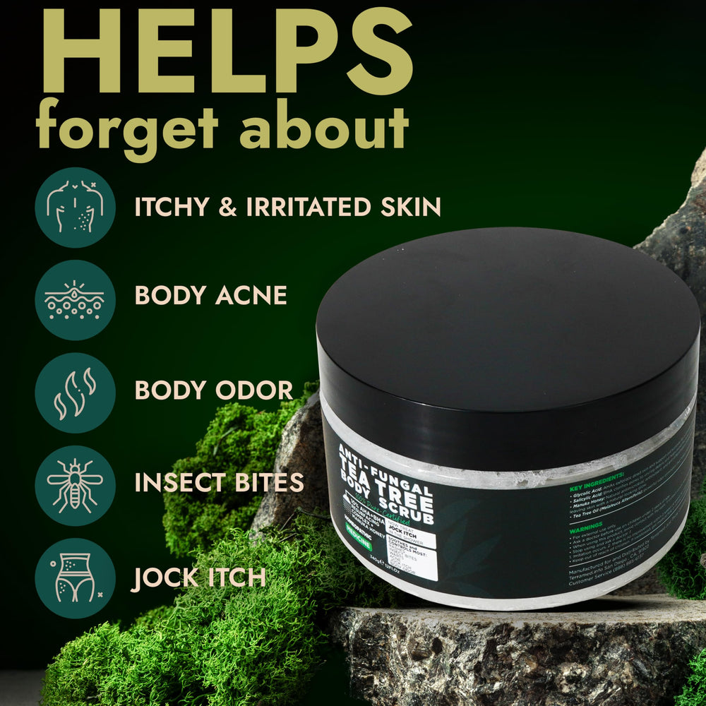 Terramed Just Think Comfort: scrub corps avec grains naturels pour éliminer les résidus