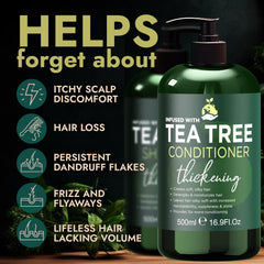 Terramed Après-shampoing arbre à thé — bouteille: démêle et apporte brillance naturelle.