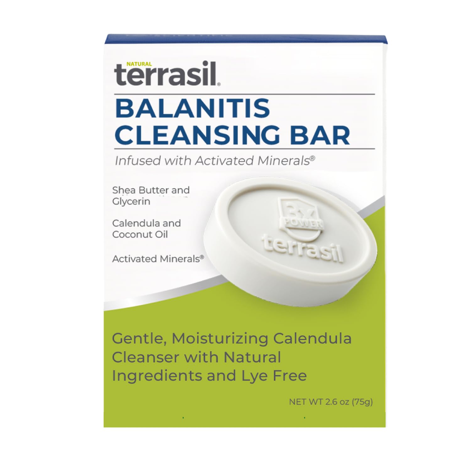 Terrasil Balanitis Soap bar-application demonstrates gentle cleansing and soothing relief potential.