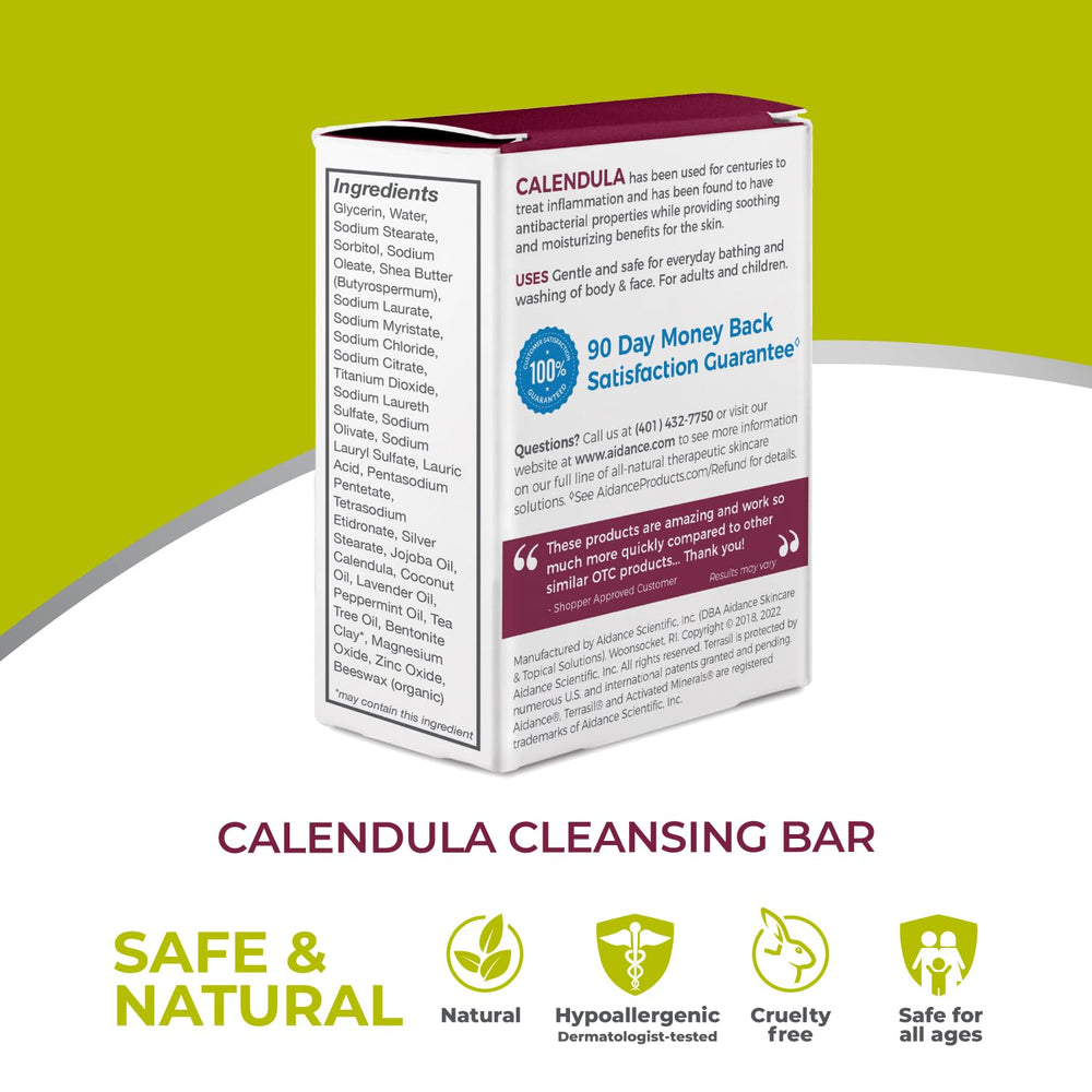 Terrasil Savon Calendula en barre, parfait pour adultes et enfants lors du bain.