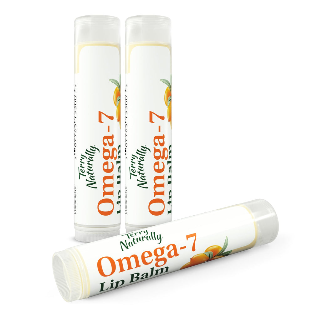 Le Baume Omega 7 Terry Naturally en pack de 3 hydrate durablement les lèvres.