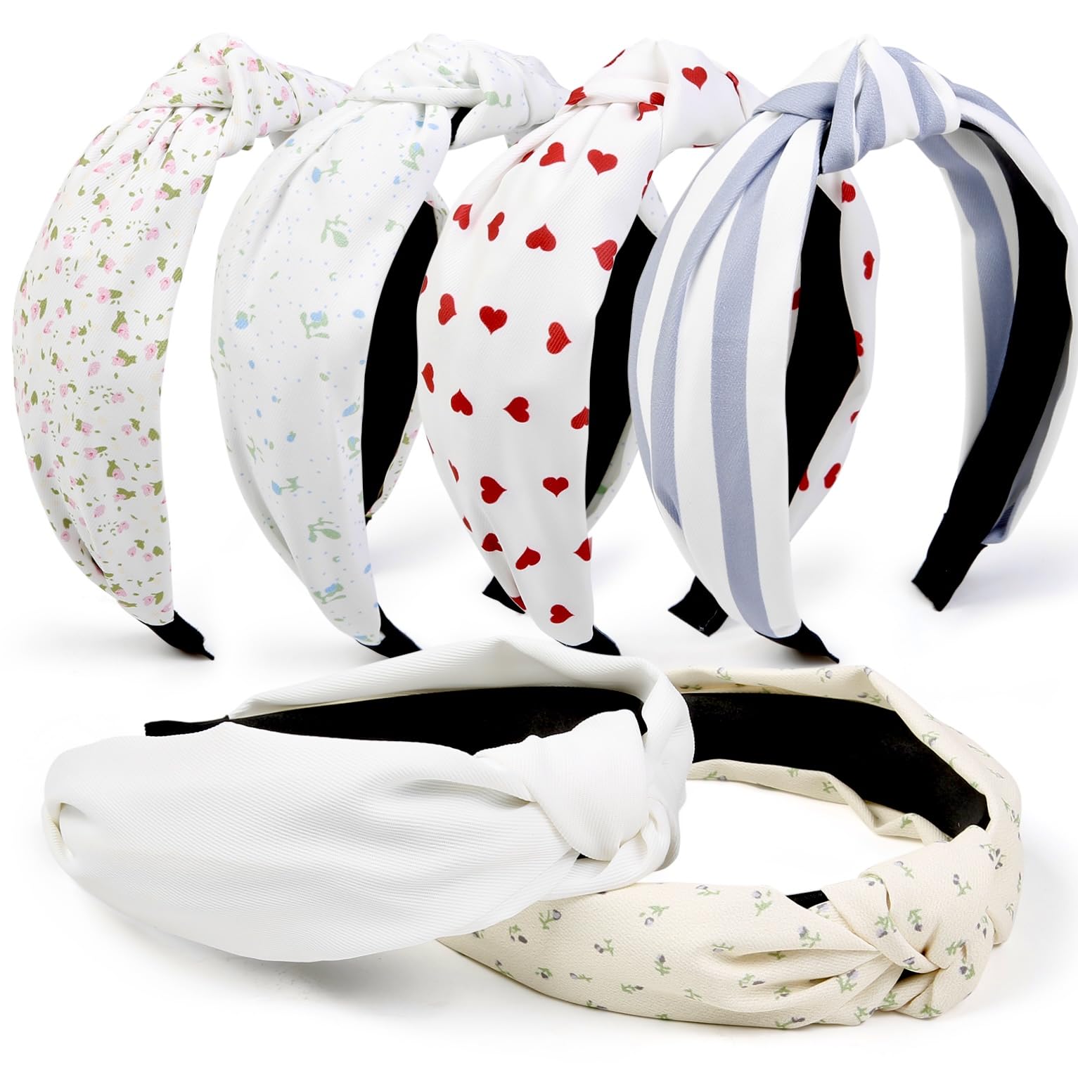 TERSE: bandeau cœur noué bleu rayé, parfait pour un style dynamique tout au long de la journée.