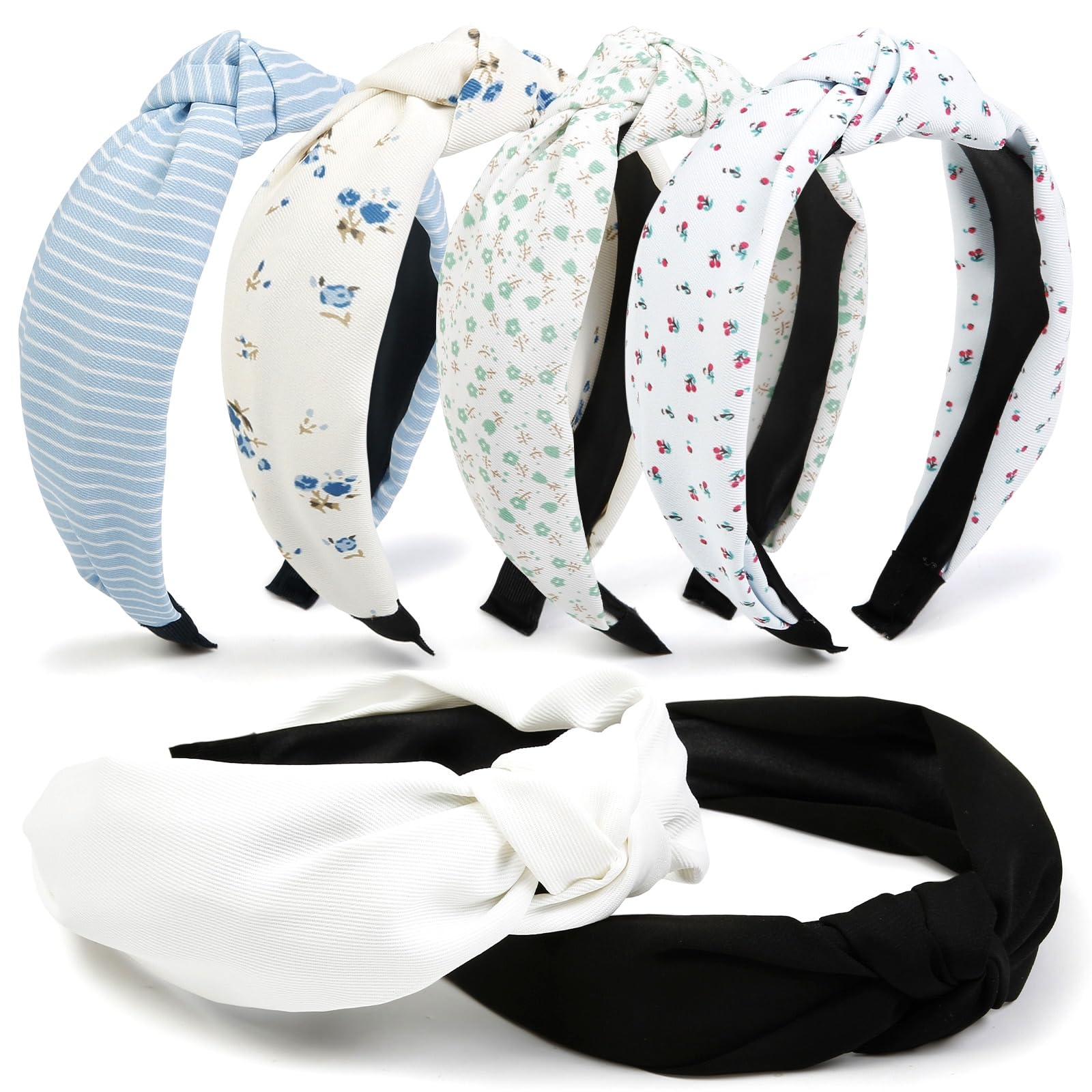 TERSE bandeau bleu-blanc rayé, accessoire polyvalent pour toutes les tenues.