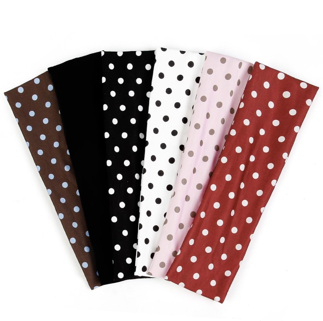Bandeaux TERSE pois blanc et noir, ensemble, motif rétro pratique pour tout look.
