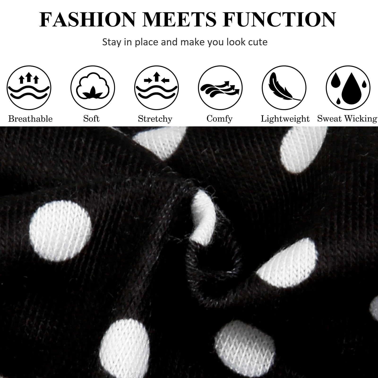Bandeaux TERSE pois collection 6 designs pour varier les looks.