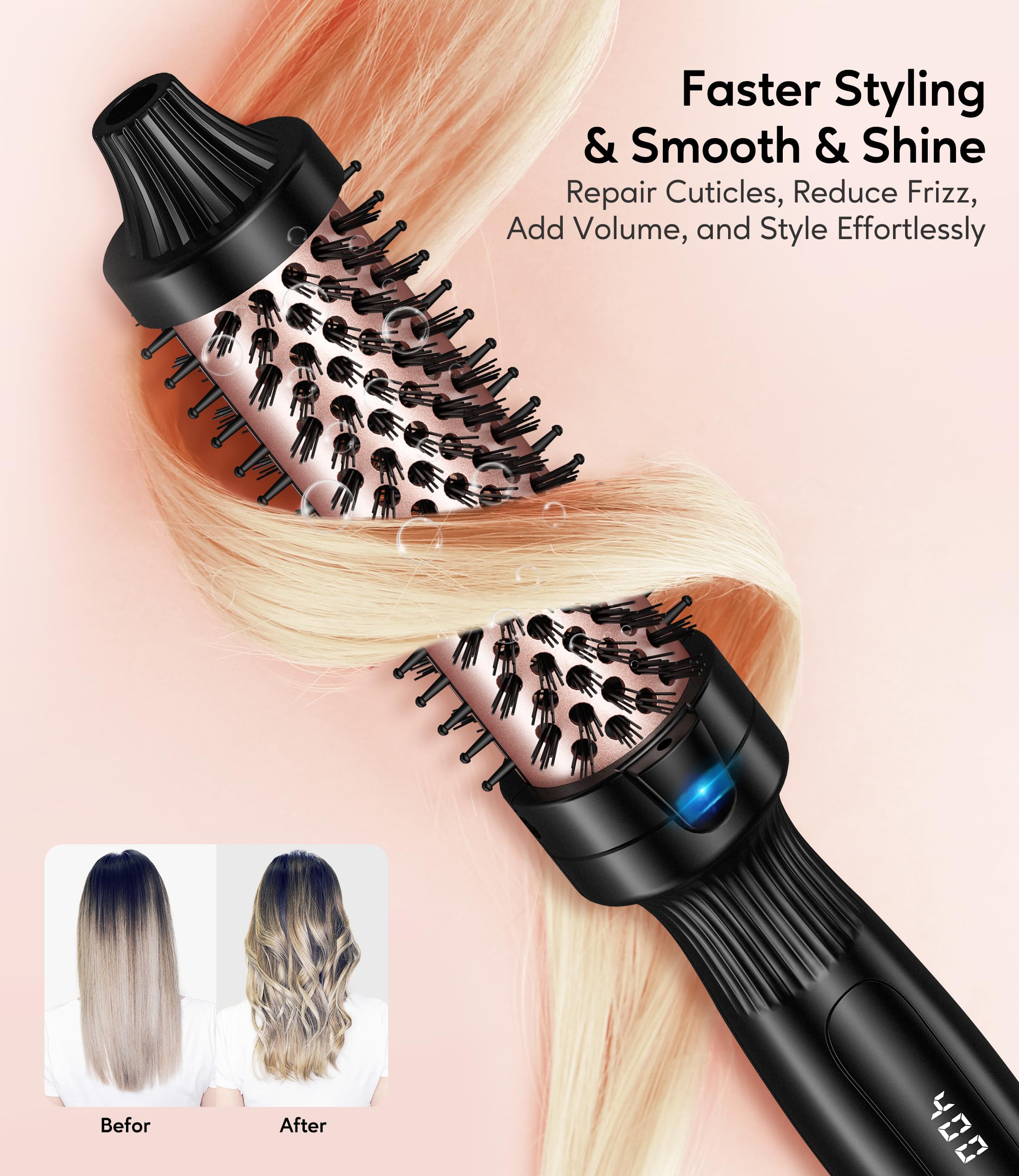 Terviiix affichage digital précis, réglage température pour tous les types de cheveux.