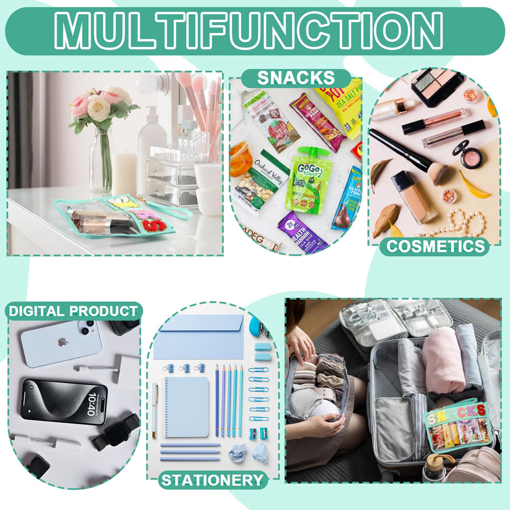 TESAFNG sac multi-usage vert pour maquillage et collations