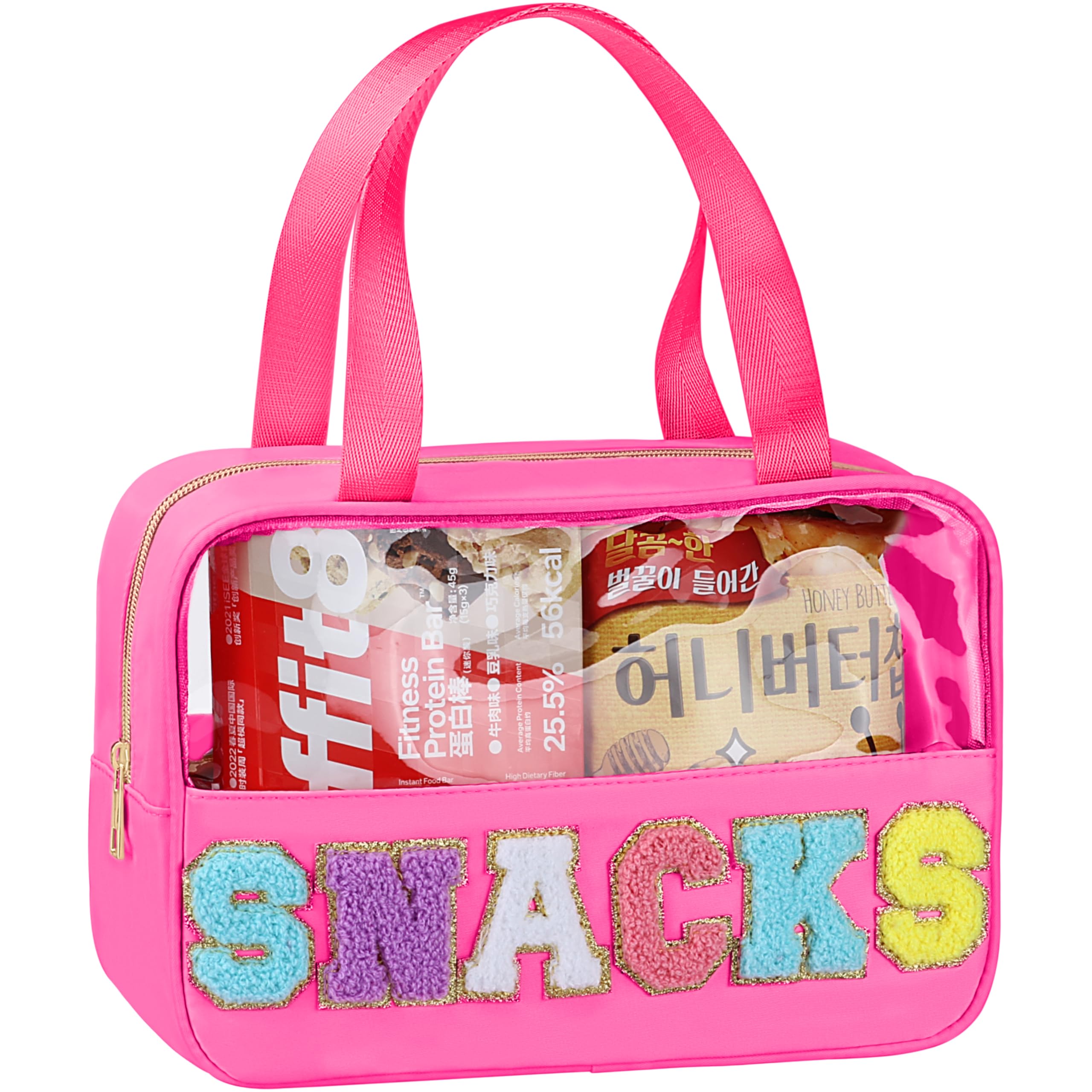 TESAFNG sac snack voyage avec patch chenille, idéal pour le maquillage