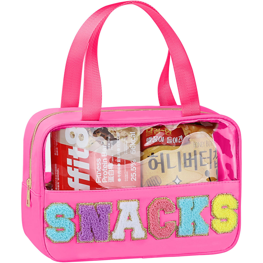 TESAFNG sac snack voyage avec patch chenille, idéal pour le maquillage