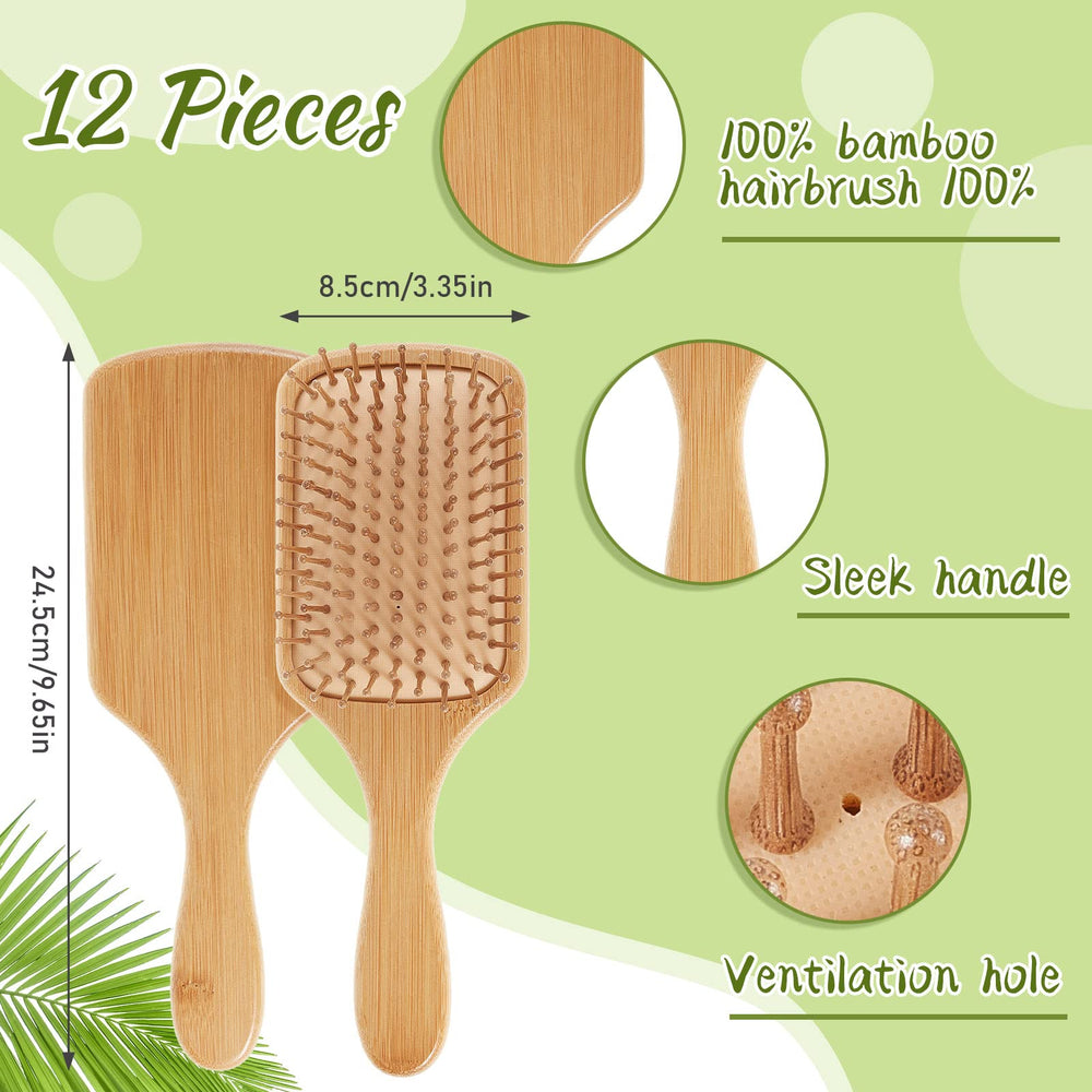 Brosse à palette en bambou Tessco pour vous, démonstration d'un démêlage en douceur.