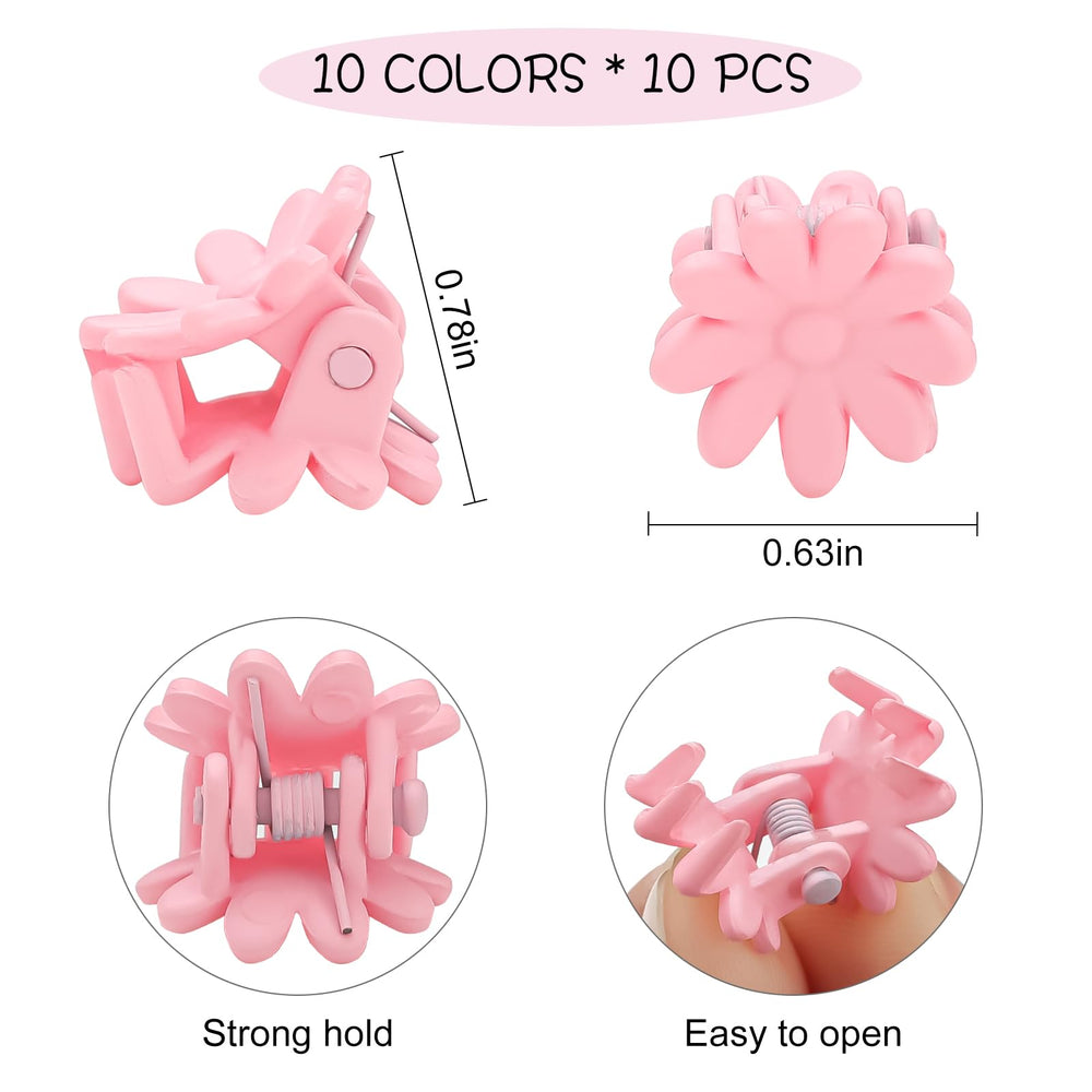Tetizo clip fleurs mini rose, léger et réutilisable pour un look quotidien.