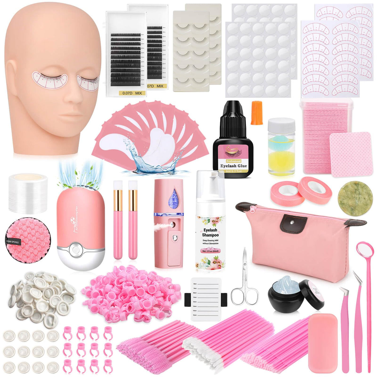 Tetutor kit pratique cils mannequin tête, parfait pour l'entraînement en salon.