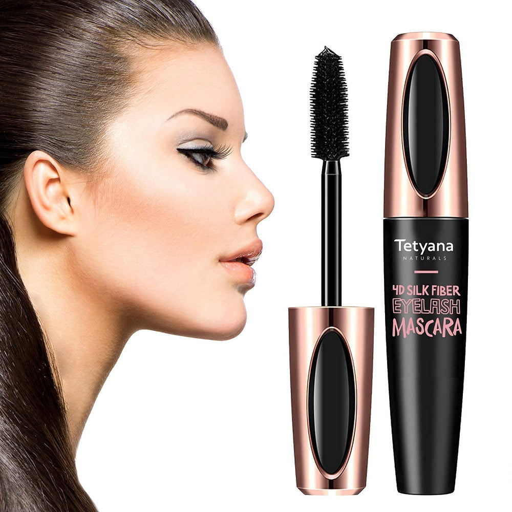 Tetyana Naturals Mascara 4D fini naturel – fibre de soie et application lisse