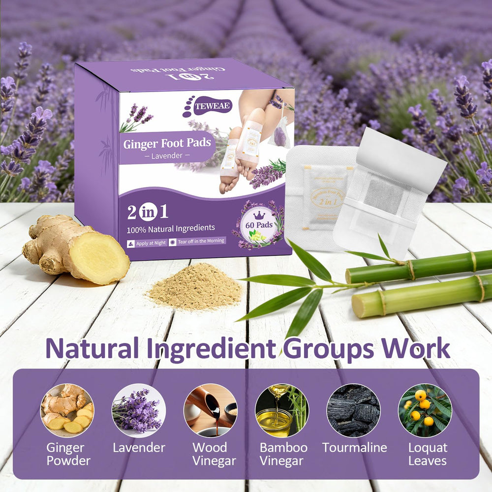 Patchs TEWEAE pieds avec lavande pour relaxation nocturne.