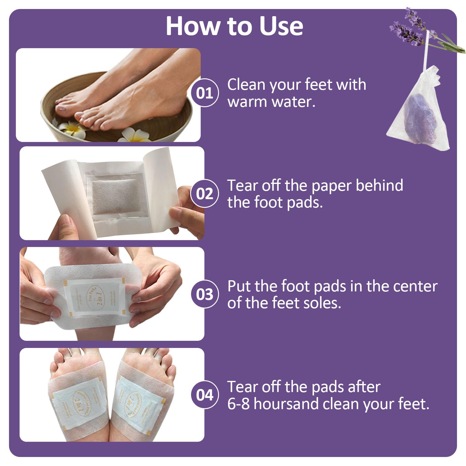 Pack TEWEAE pieds 60 patchs pour utilisation quotidienne.