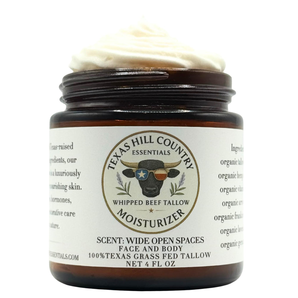Texas Hill Country Essentials, pot de suif de bœuf pour le visage, hydratation nourrissante.