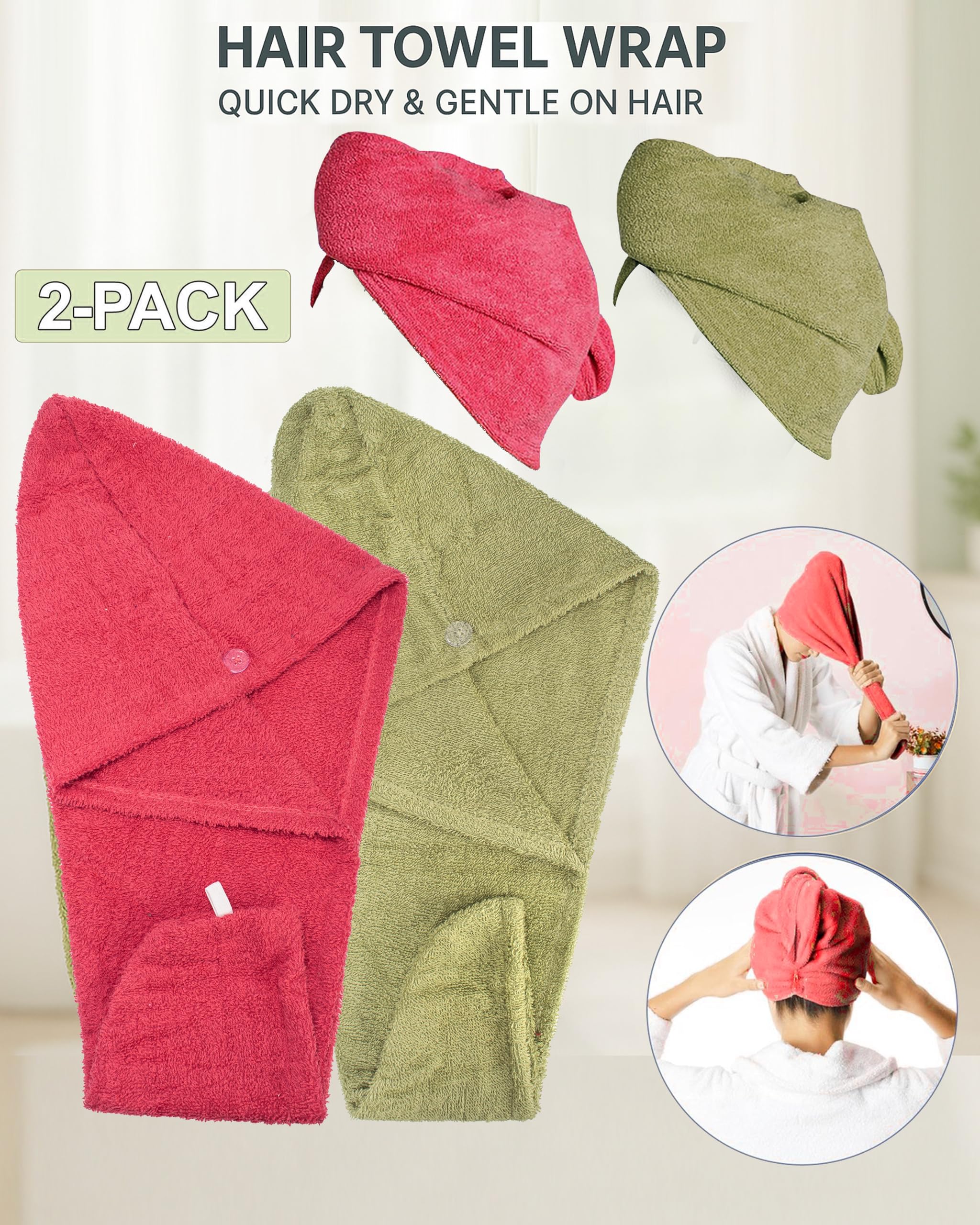 Textila absorption rapide en coton pour cheveux bouclés.