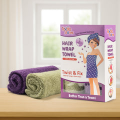 Textila serviette turban coton vert, idéale pour limiter les frisottis après la douche