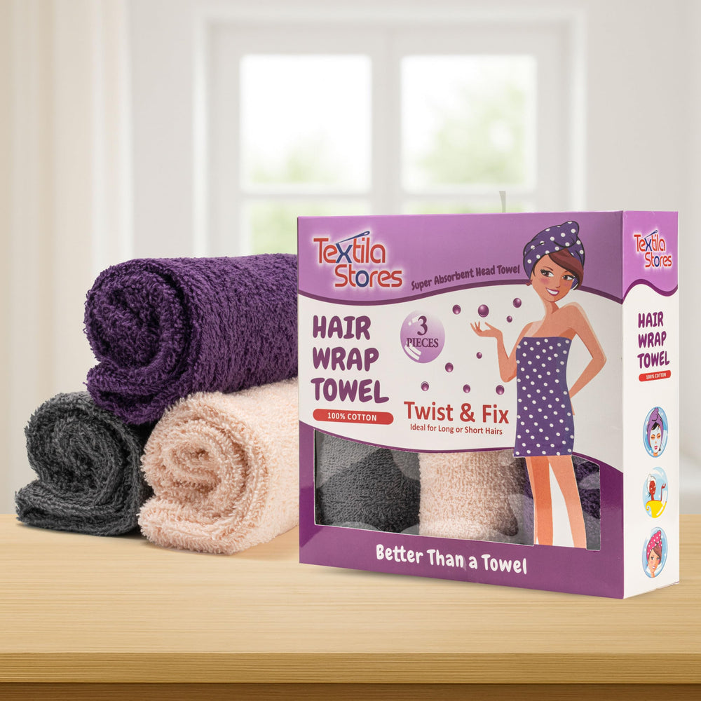 Textila Stores turban coton rose, minimise les frisottis et protège la texture.